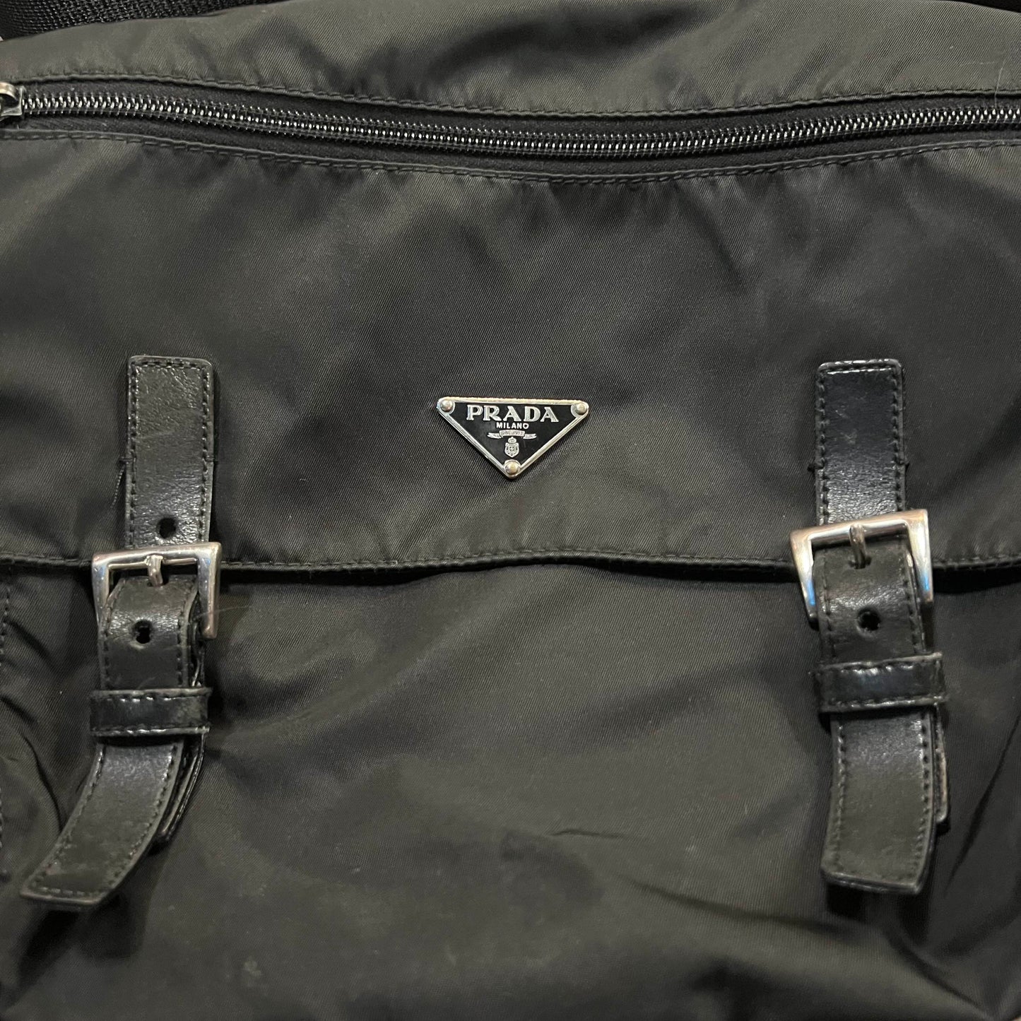 Prada Messenger Bag Double Strap Black