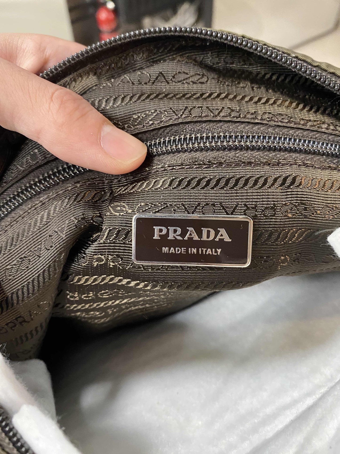 Prada Messenger Bag Double Strap Green