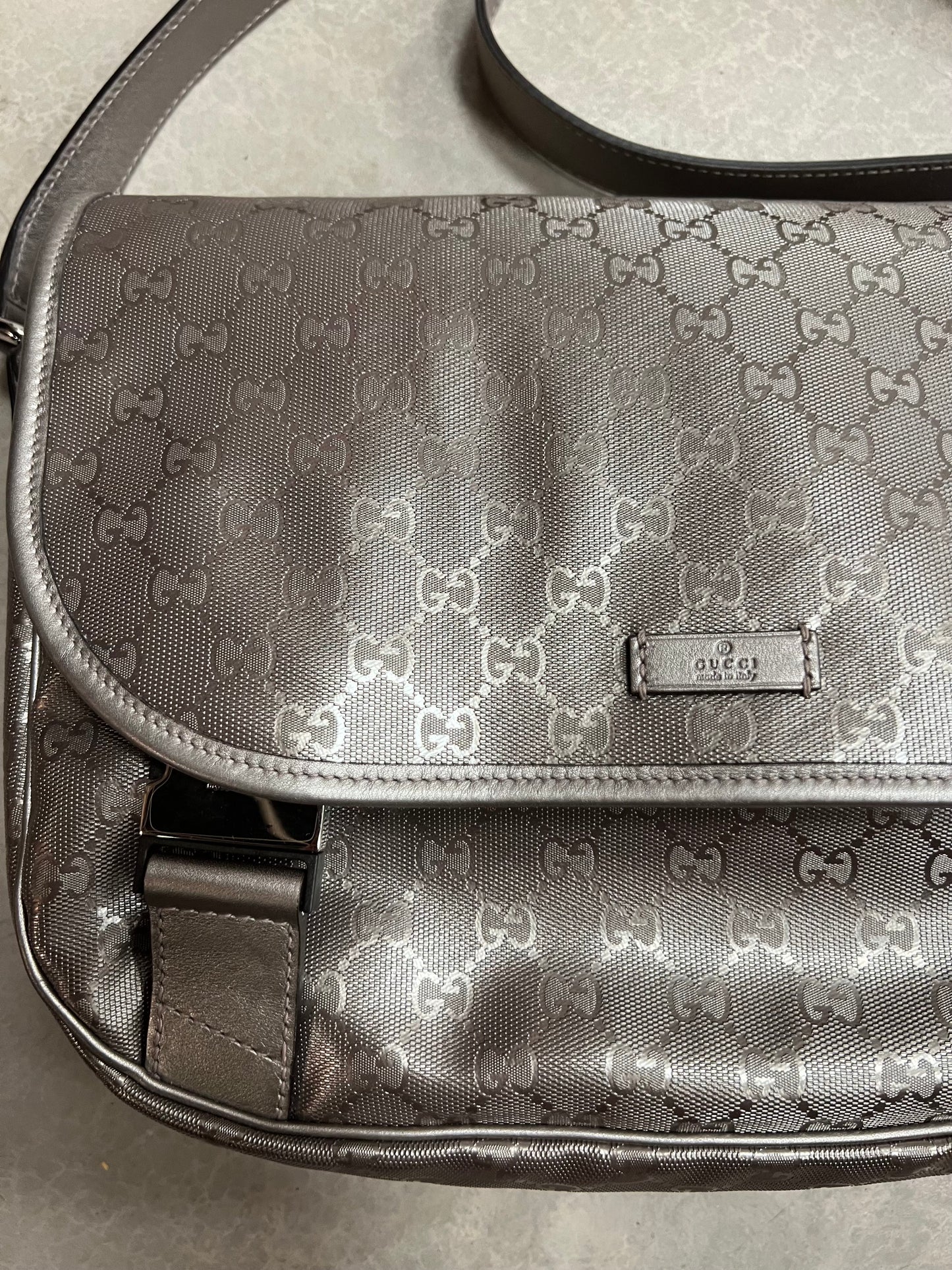 Gucci Messenger Bag Big Size Silver