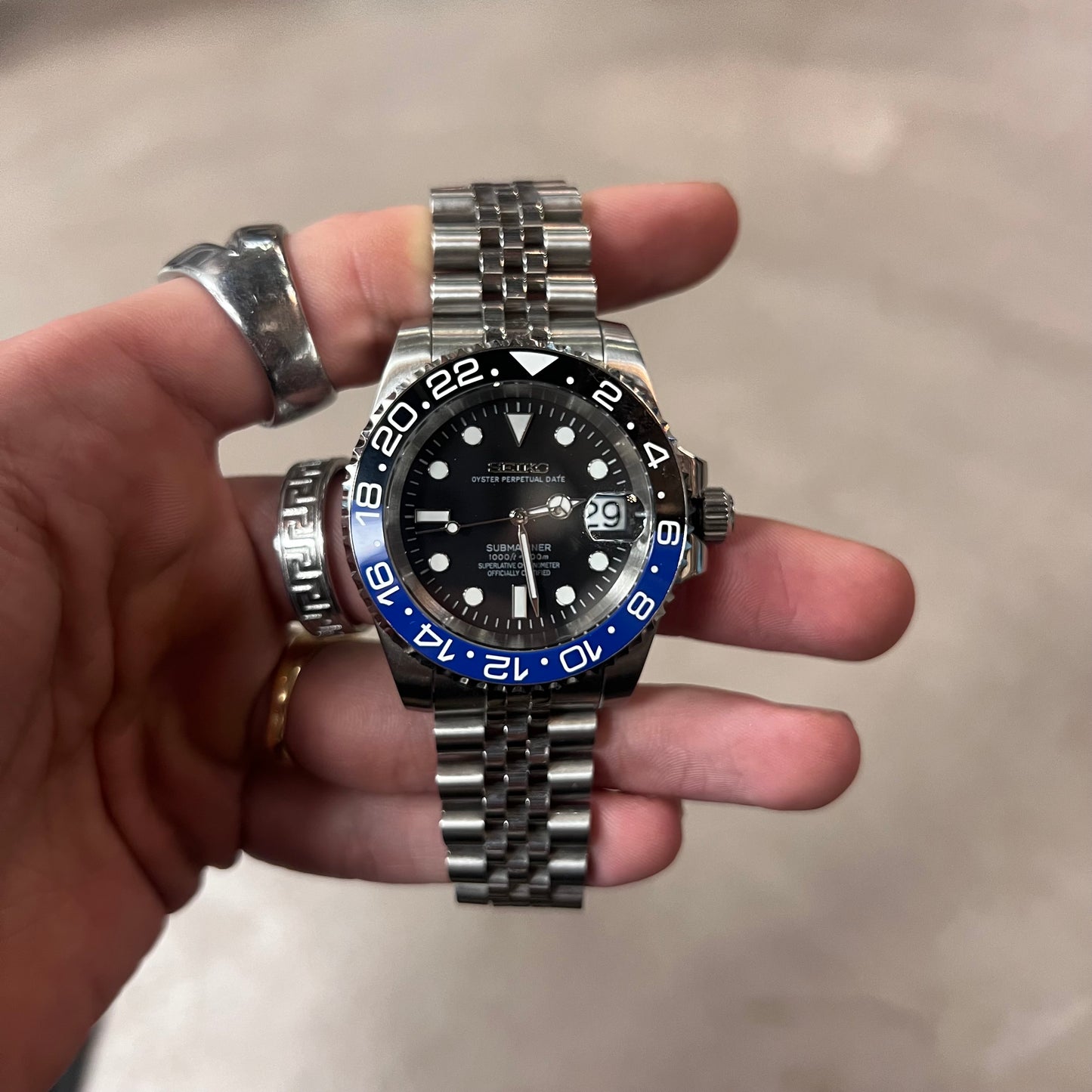 Seiko Mod GMT Master Batman