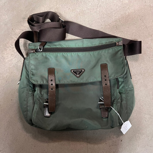 Prada Messenger Bag Double Strap Green