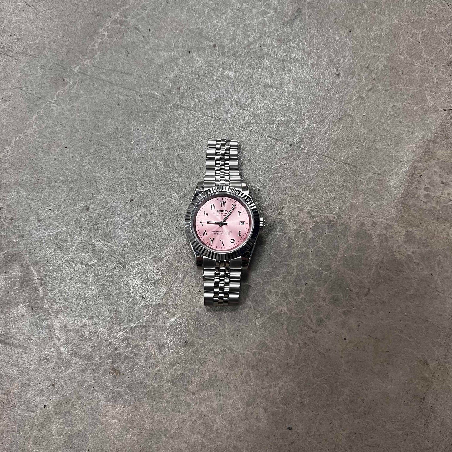 Seiko Mod Arabic Dial Pink