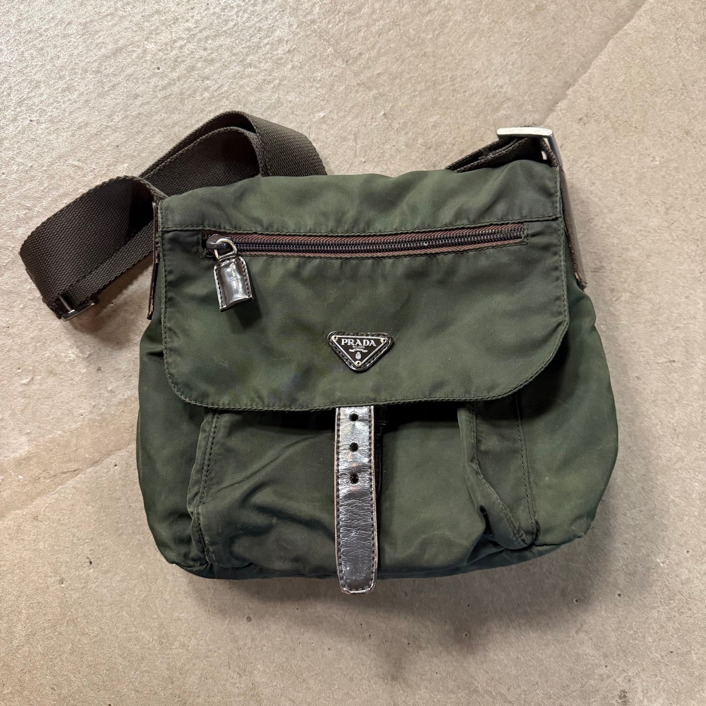 Prada Messenger Bag Single Strap Green