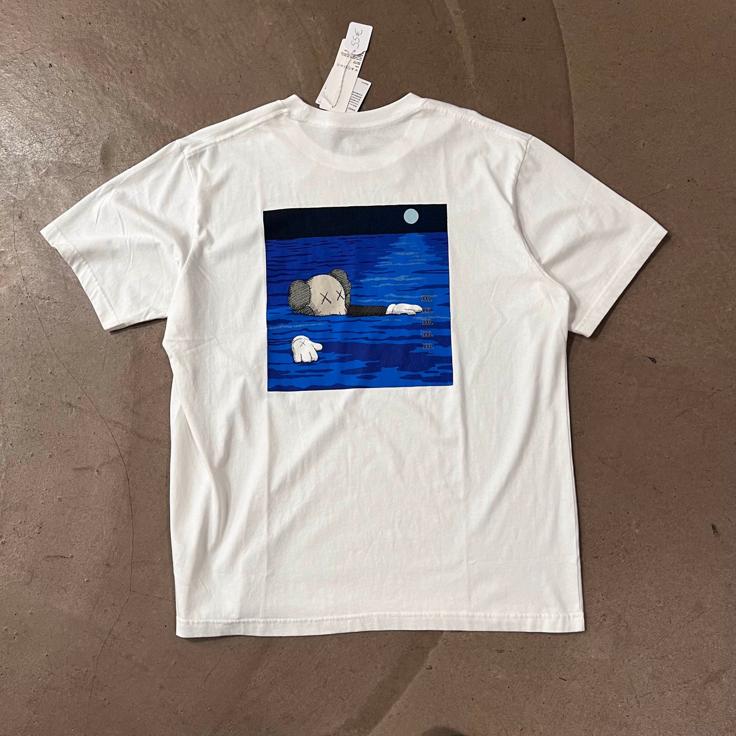 Tee Shirt Kaws Uniqlo White Blue