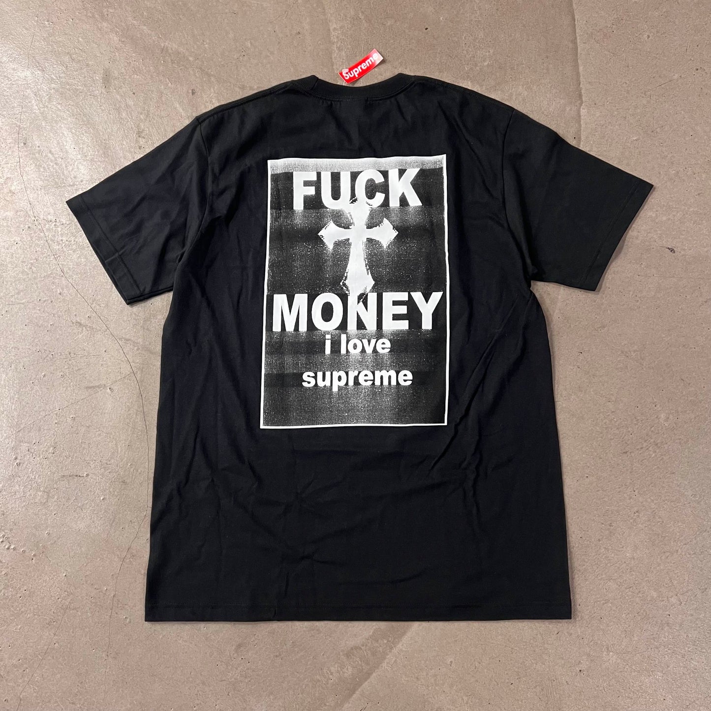 Tee Shirt Supreme Fuck Money love Supreme