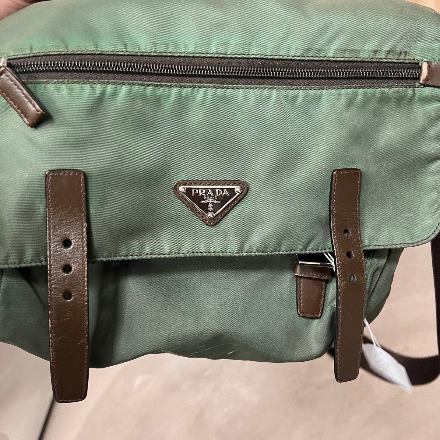 Prada Messenger Bag Double Strap Green