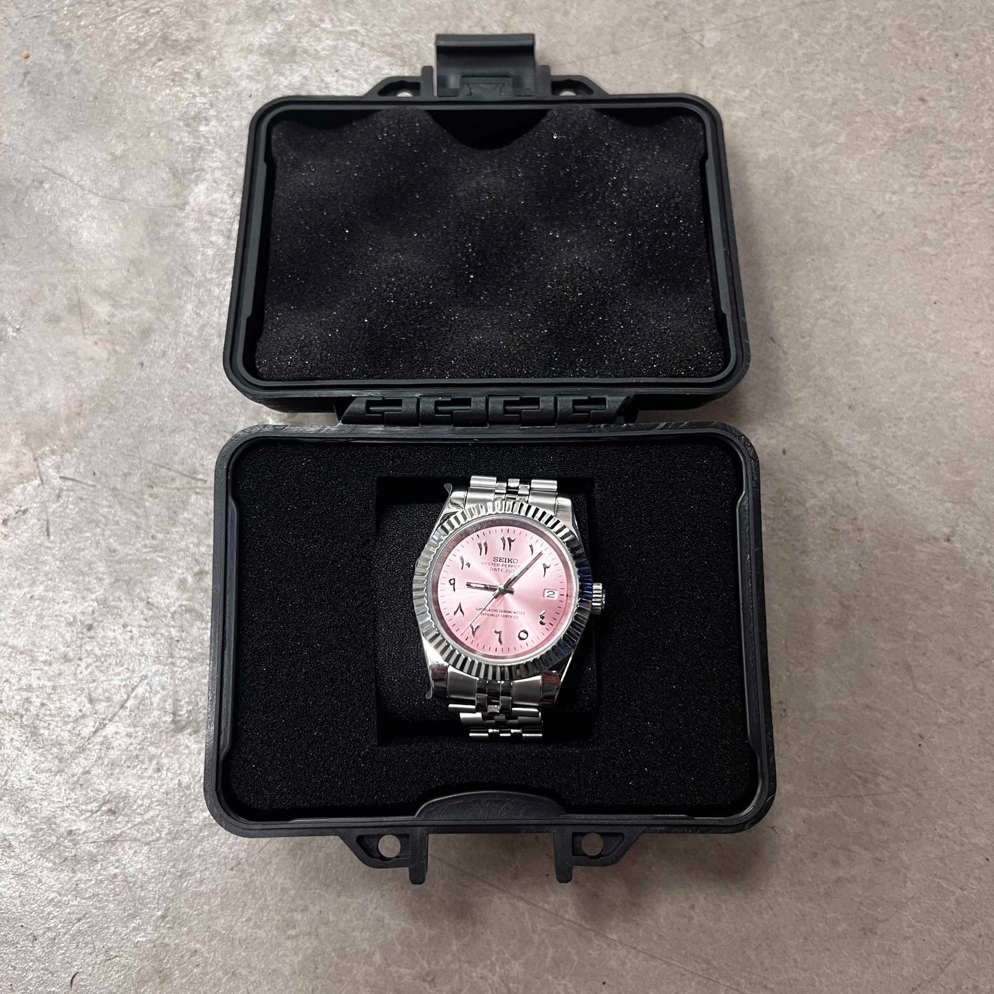 Seiko Mod Arabic Dial Pink