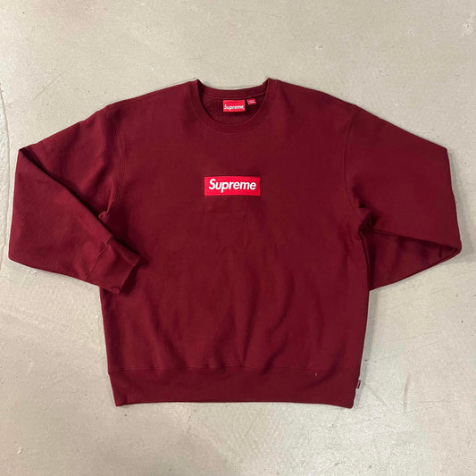 Crewneck Box Logo Supreme Cardinal L