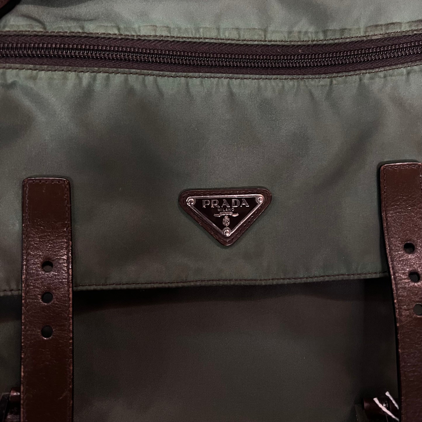 Prada Messenger Bag Double Strap Green