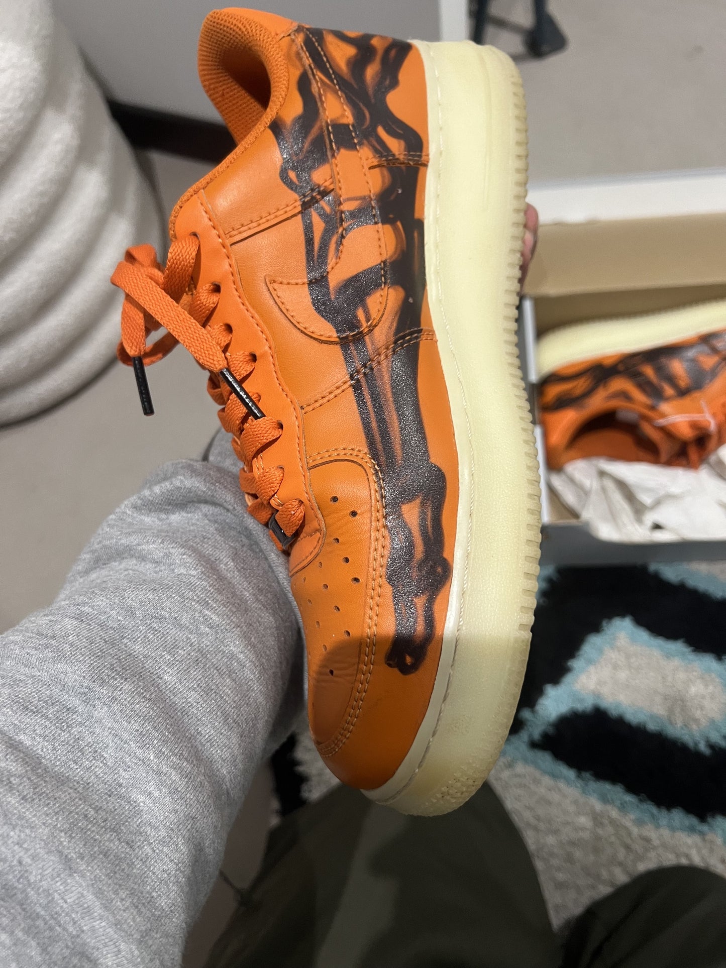 Nike AF1 Halloween Skeleton Orange 42,5