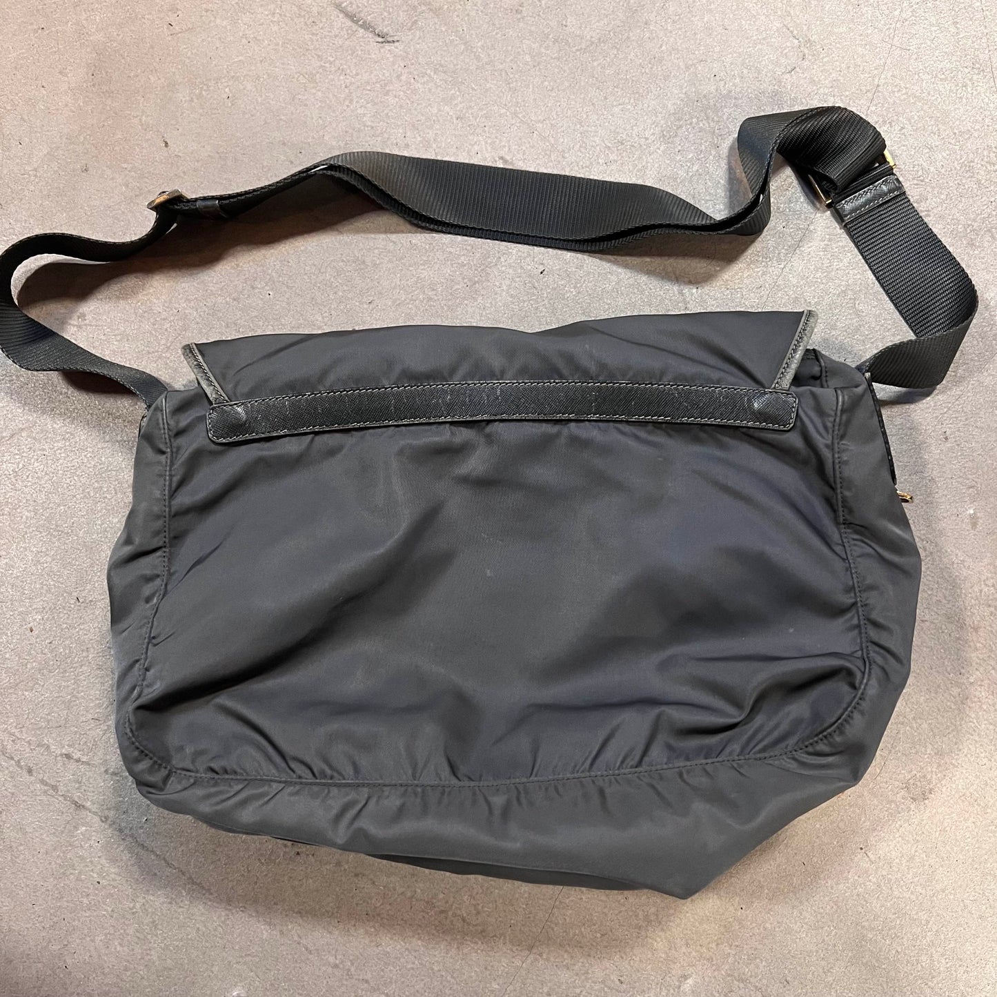 Prada Messenger Bag Double Strap Grey