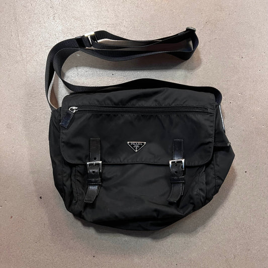 Prada Messenger Bag Double Strap Black