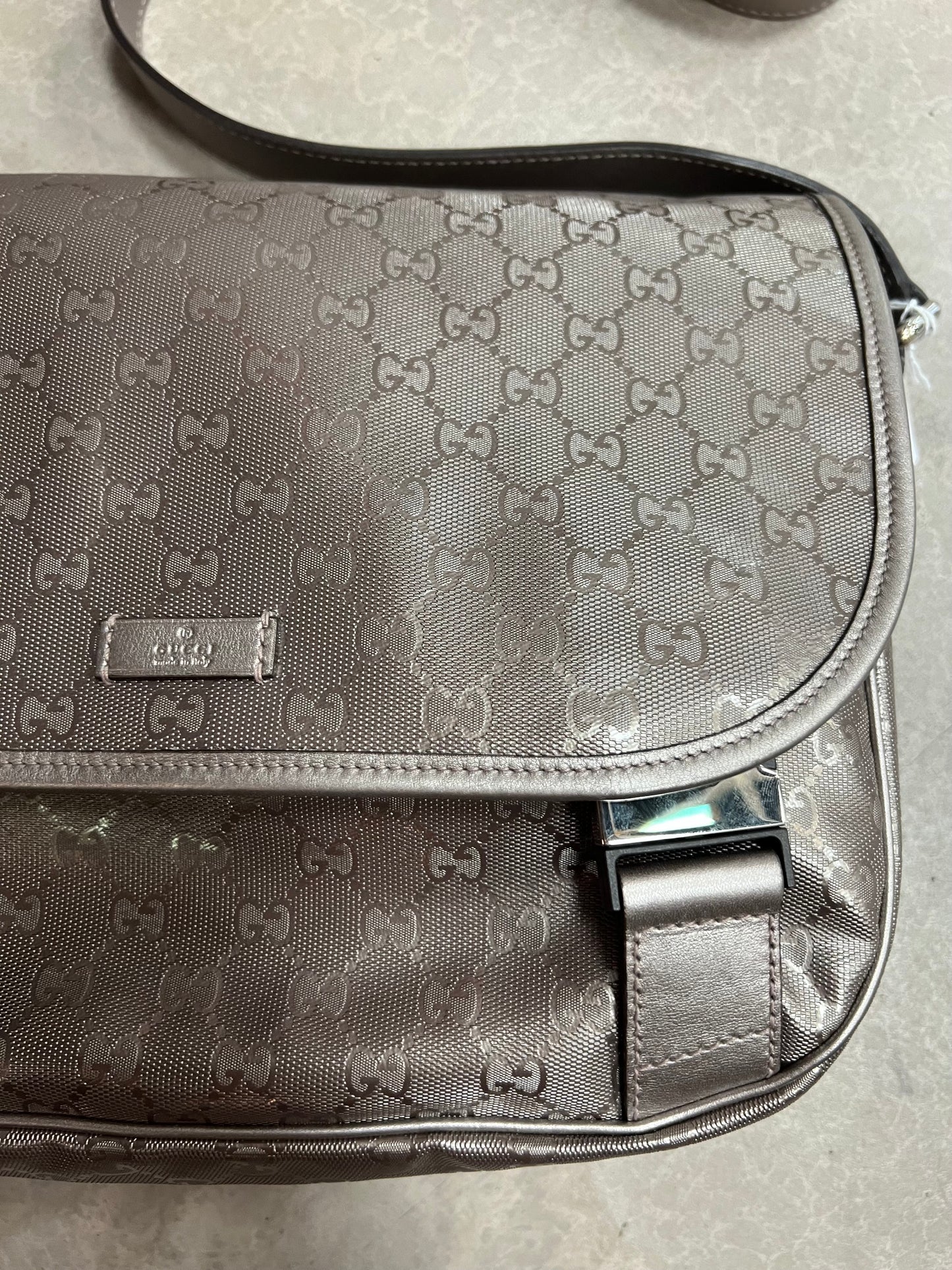 Gucci Messenger Bag Big Size Silver