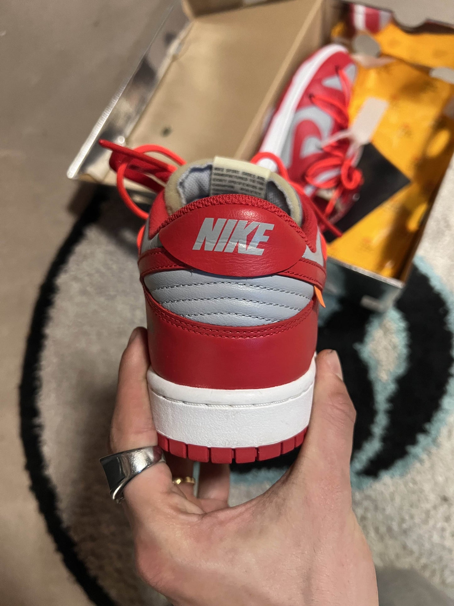 Nike Dunk Low Off White University Red 43