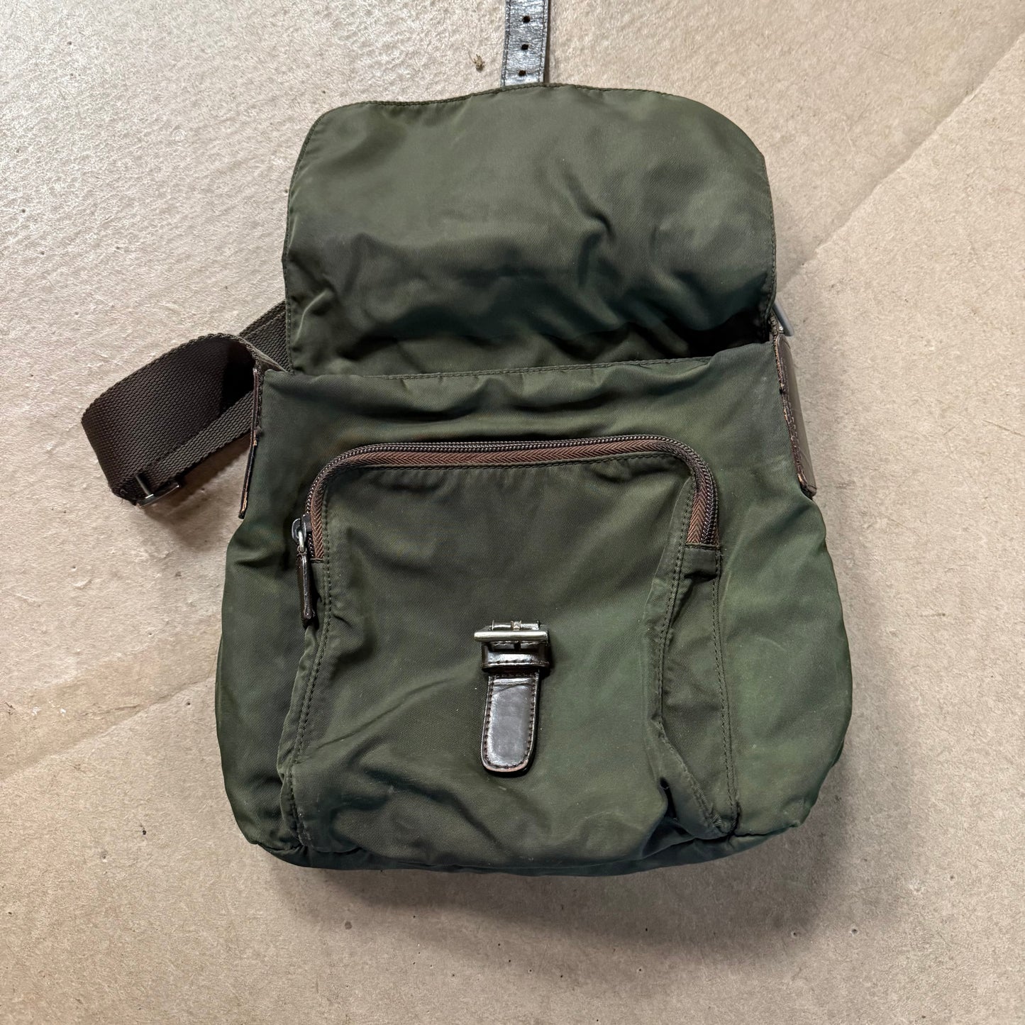 Prada Messenger Bag Single Strap Green