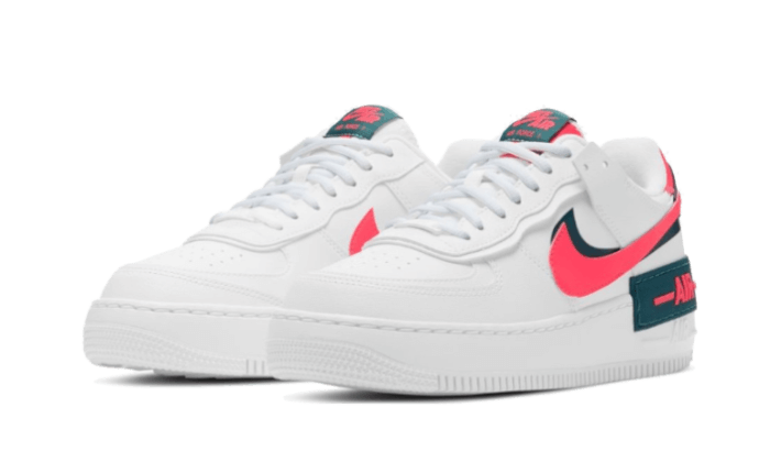 Nike Air Force 1 Shadow White Dark Teal Solar Red - DB3902-100